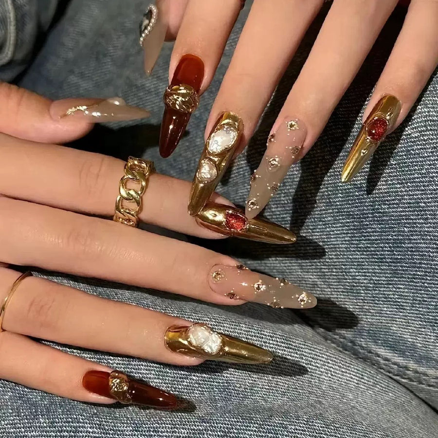 RareGoddess Handcrafted Press-On Nails DRS-9